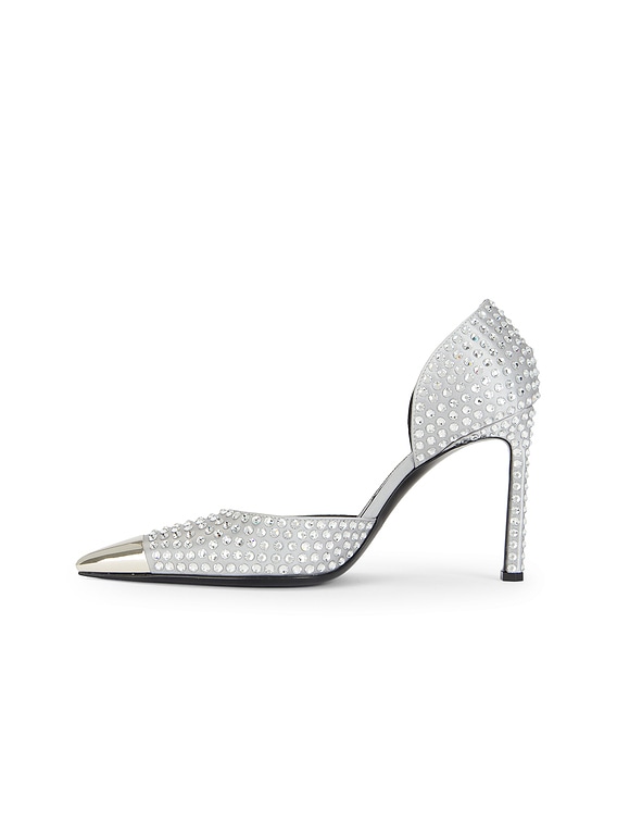 Sergio Rossi ラインストーン付きミュール AREA X Sergio Rossi 95 Pump in Silver & Crystal | FWRD