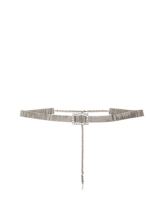 Alessandra Rich Crystal Belt in Crystal Silver FWRD