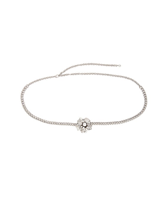 Alessandra Rich Chain Belt in Crystal Silver FWRD