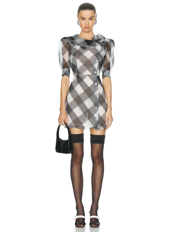 ワンピース ALESSANDRA RICH SS24 MINI DRESS (FABX3596_F42160900) SMALL LEOPARD PRINT MINI DRESS – Alessandra Rich