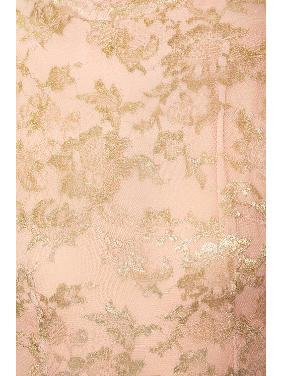 Alessandra Rich Lace Dress in Gold & Pink | FWRD
