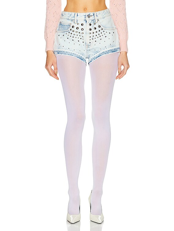 Alessandra Rich Stud Short in Light Blue FWRD