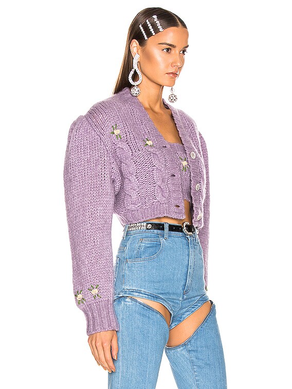 lavender cropped cardigan