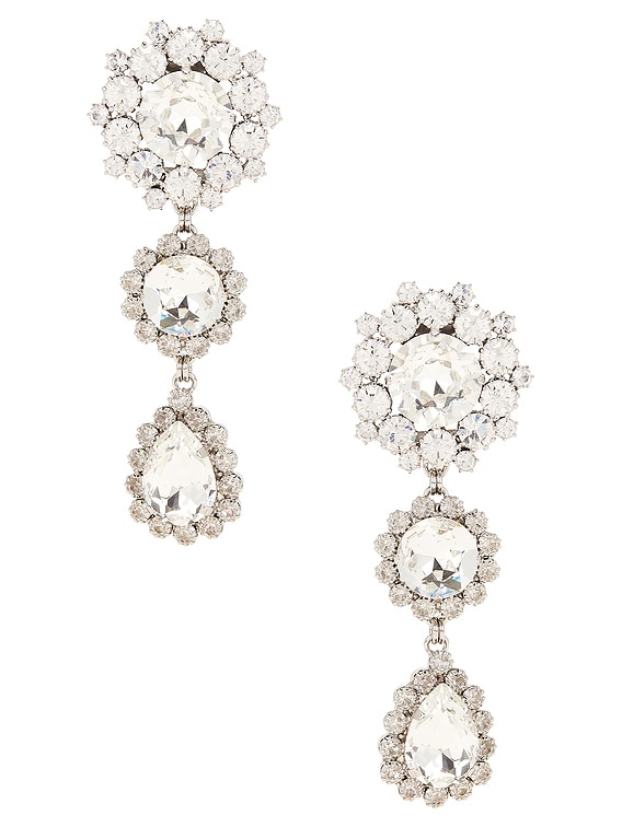 ALESSANDRA RICH Silver-tone, crystal and faux pearl clip