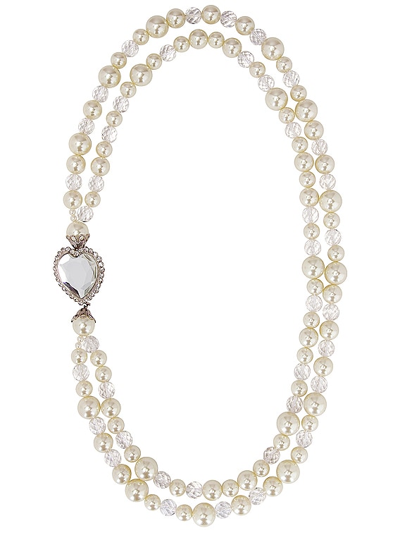 Alessandra Rich Faux Pearl Necklace in Pearl FWRD