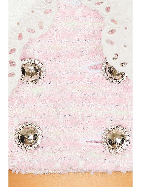 Alessandra Rich Tweed Cropped Jacket in Light Pink | FWRD