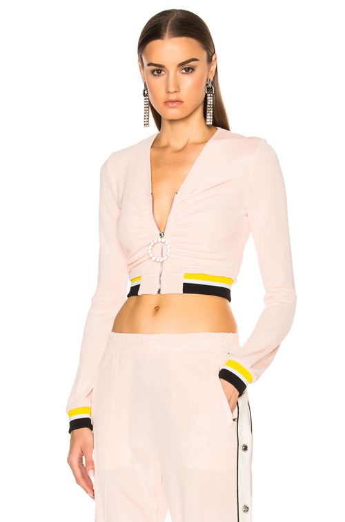 Alessandra Rich Zip Up Tracksuit Jacket in Pink FWRD