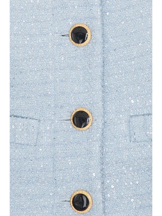 Alessandra Rich Tweed Jacket in Light Blue | FWRD