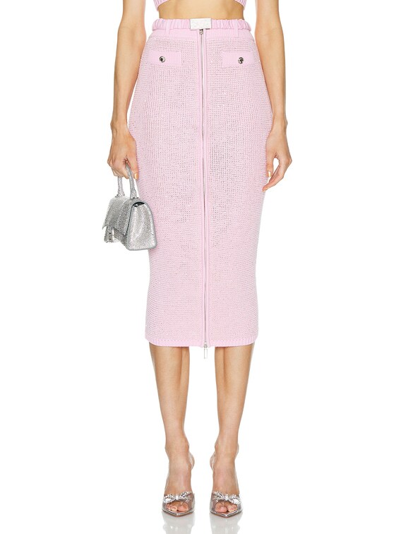 Alessandra Rich Sequin Midi Skirt in Pink | FWRD