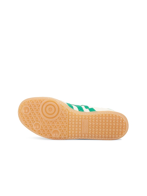 adidas by Wales Bonner WB Samba in Cream White & Bold Green | FWRD