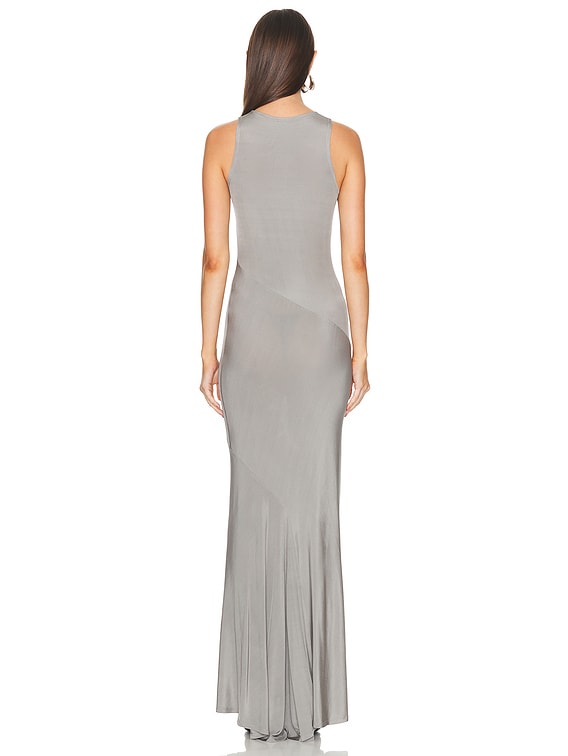 chinese dress ladies Sleeveless Knit Maxi Dress Heather Grey G / Large / WK0562