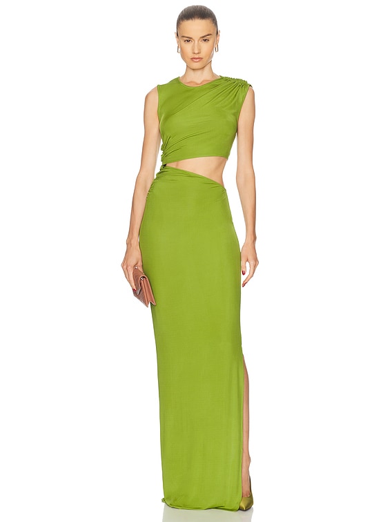 white christmas dresses Neon Lime Halter Cut Out Mini Dress Large main image 0