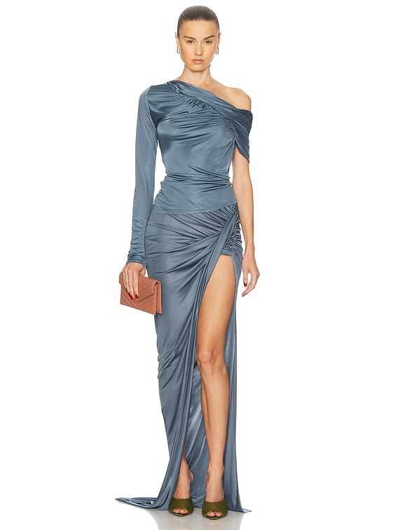 Off The Shoulder One Sleeve Ruched Top