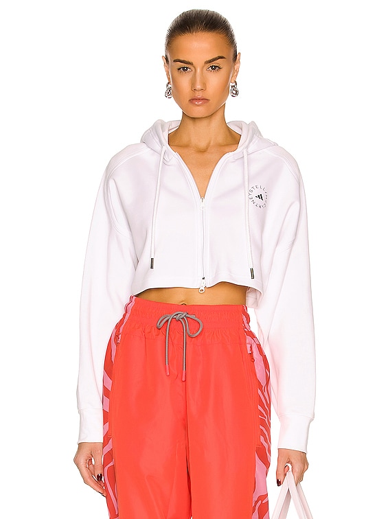 adidas white cropped sweatshirt