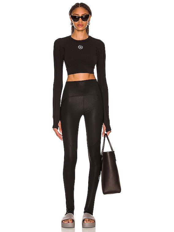 adidas by Stella McCartney Cropped long Sleeve Top in Black | FWRD