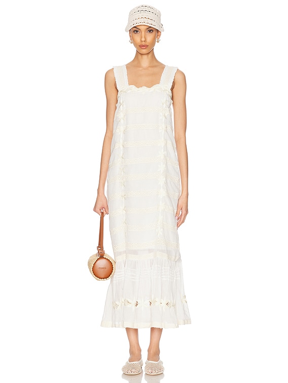♡ DimMoire×AVENCHUMU dress White Sid Neigum Gathered Slit Maxi Dress in White | REVOLVE