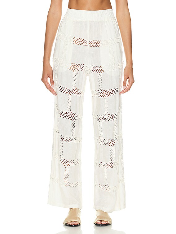 All That Remains Beatrice Patchwork Pants in Bone FWRD