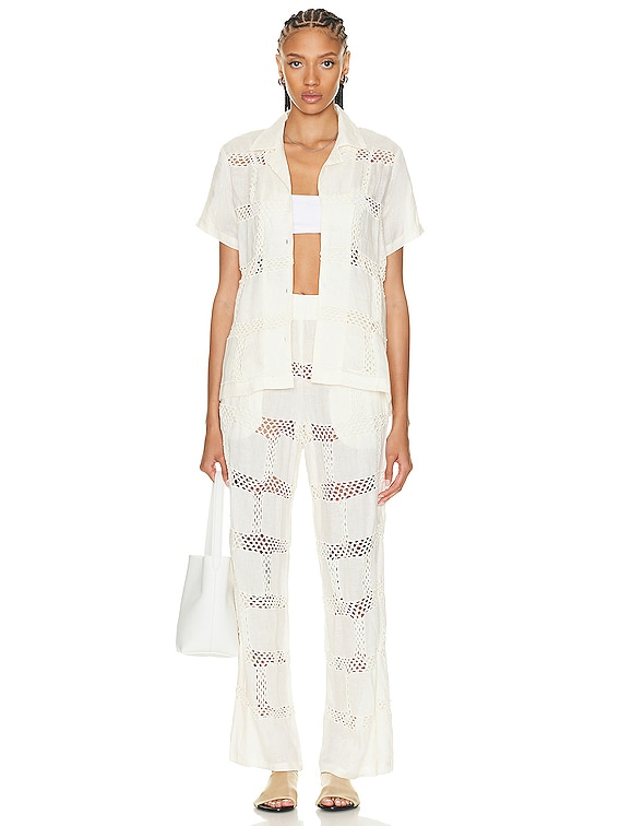 All That Remains Beatrice Patchwork Pants in Bone FWRD