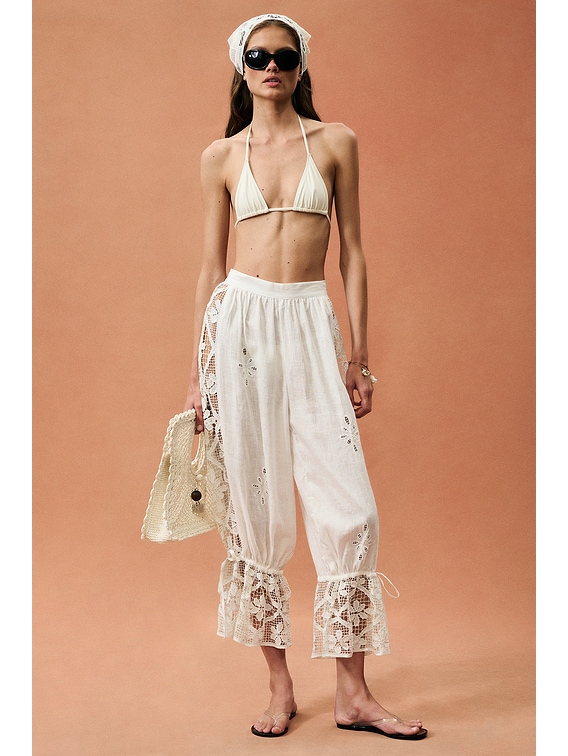 All That Remains for FWRD Cara Lace Pant in White | FWRD