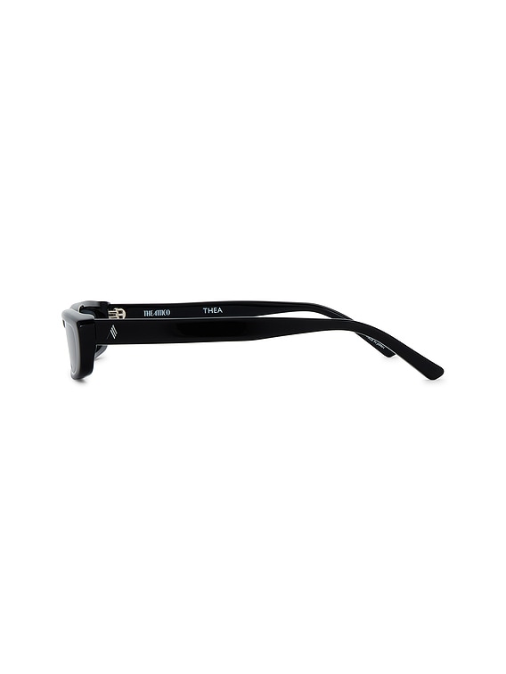 THE ATTICO Thea Narrow Sunglasses in Black Grey FWRD