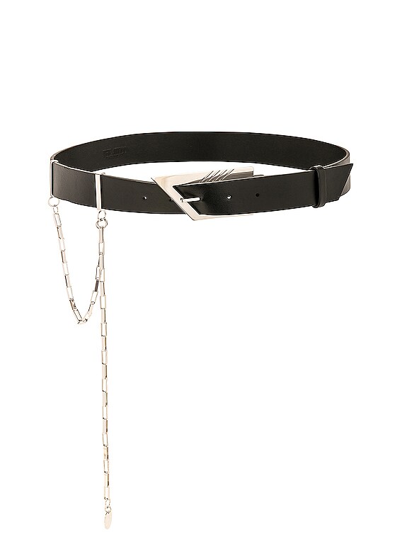 Chain leather belt in black - The Attico