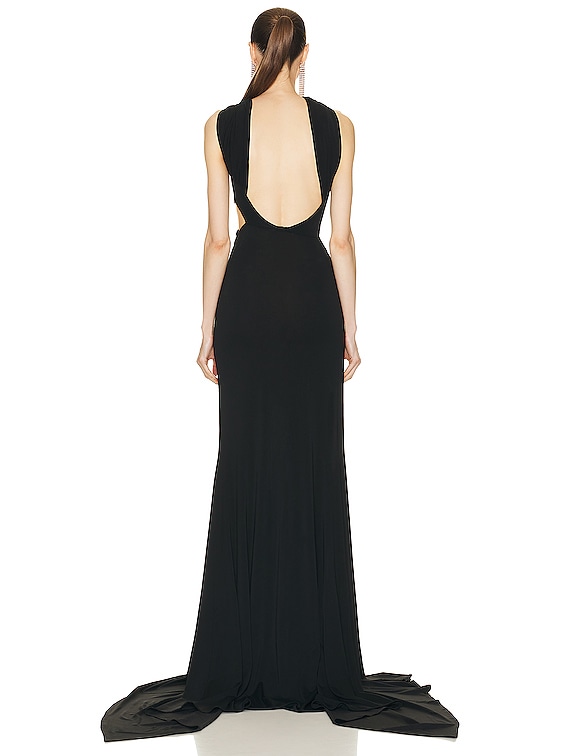 THE ATTICO Dara Long Dress in Black | FWRD