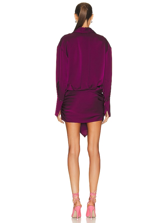 THE ATTICO Hatty Mini Dress in Burgundy FWRD