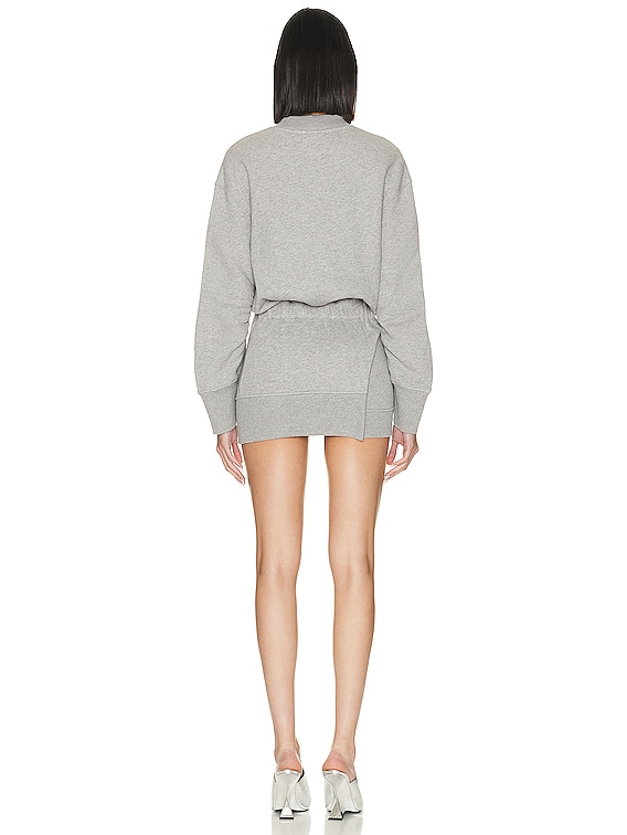 THE ATTICO Ivory Mini Dress in Melange Grey | FWRD