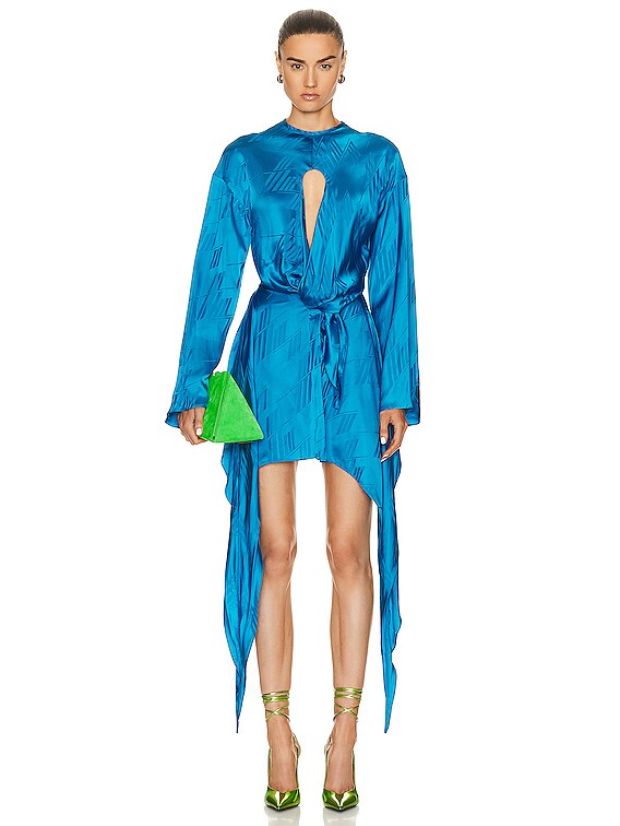 THE ATTICO Louie Mini Dress in Capri Blue FWRD