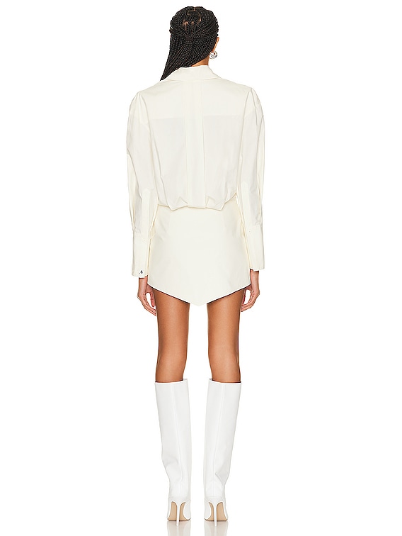 【関税込み】THE ATTICO SILVYE MINI DRESS Silvye'' black and white mini dress for Women | THE ATTICO®