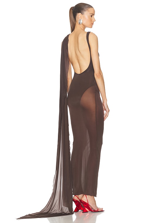ワンピース THE ATTICO DRAPED DRESS The Attico Long draped jersey dress | The Fashion Square