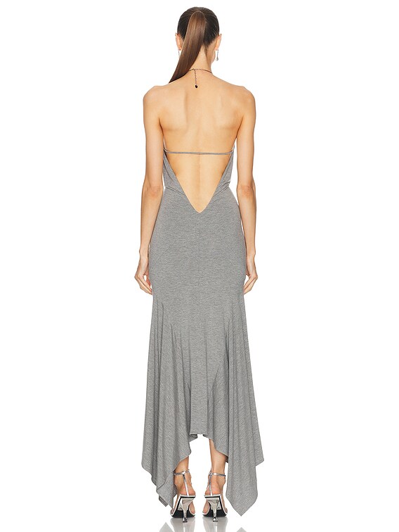 THE ATTICO Long Jersey Dress in Grey | FWRD