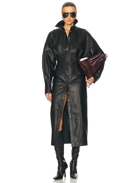 THE ATTICO Long Sleeve Midi Dress in Black | FWRD THE ATTICO Long Sleeve Midi Dress in Black | FWRD