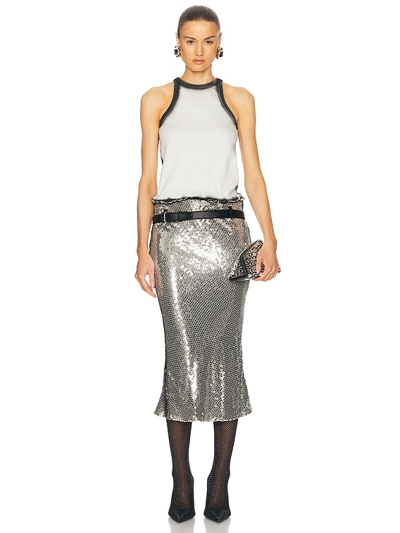 ワンピース The Attico MIDI DRESS THE ATTICO Asymmetric embellished jersey midi dress | NET-A