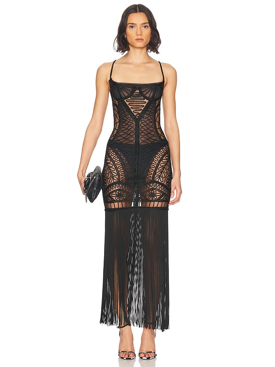 アティコ The Attico Midi Dress THE ATTICO Sleeveless Midi Dress in Black | FWRD