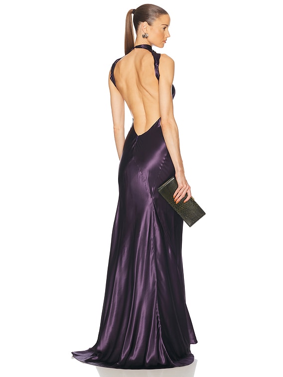 VIP【関税送料無料】希少 The Attico Long draped dress The Attico Melva Satin Long Dress | Black | FARFETCH