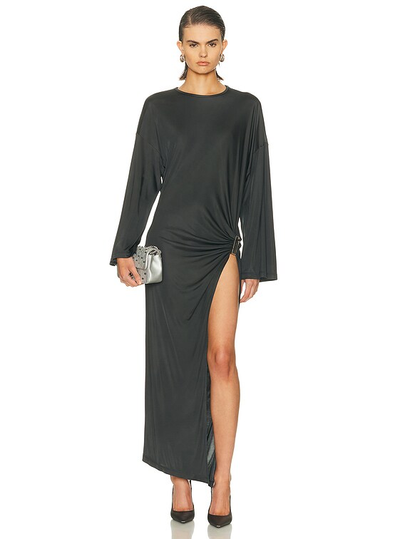 dark grey midi dress Grey Tweed Sleeveless Midi Dress