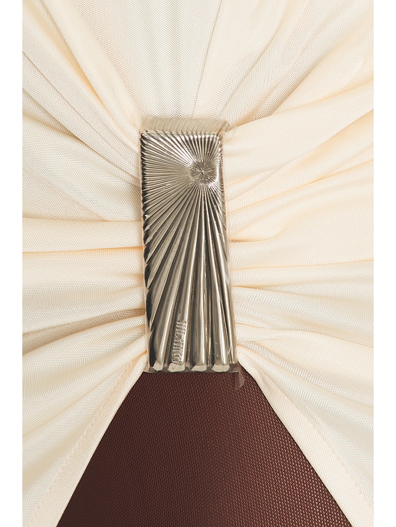 THE ATTICO Shiny Mini Dress in Ivory | FWRD