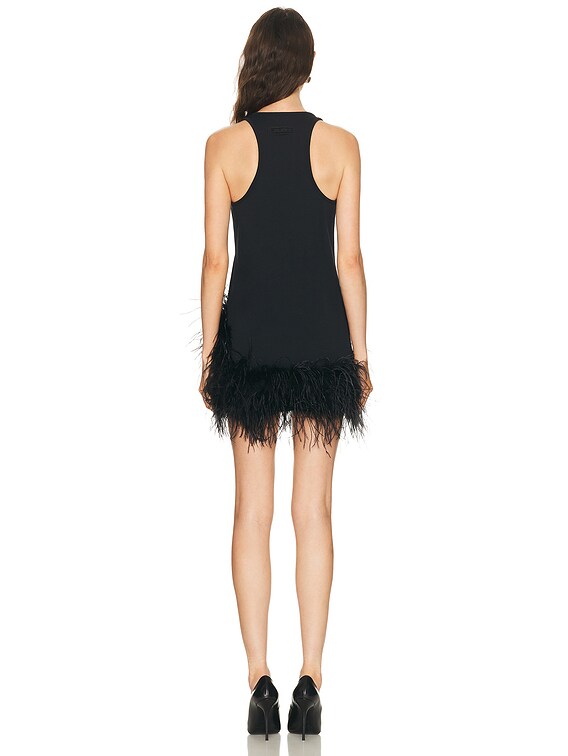 attico feather mini dress The Attico Feather-embroidered tulle mini dress