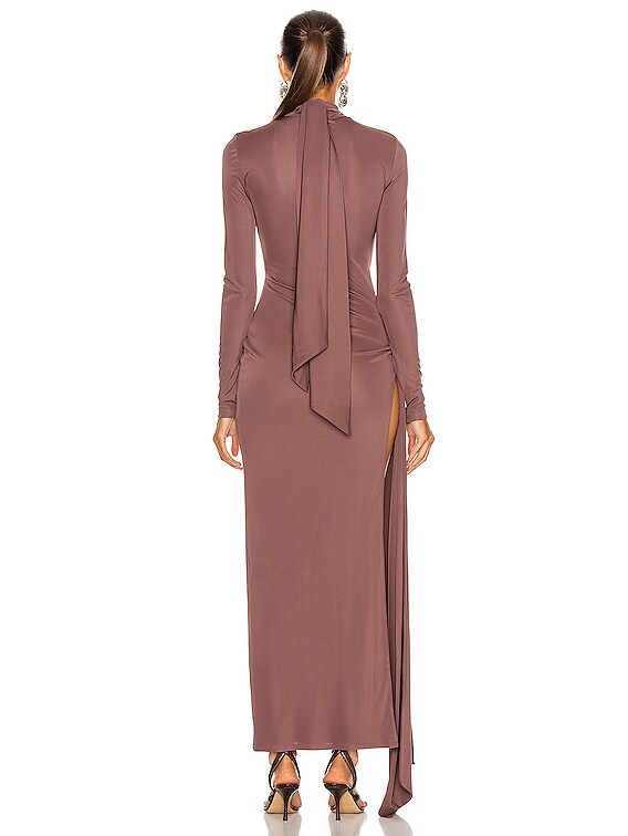 chinese dress ladies Falling For You Long Sleeve Ruched Bodycon Dress Brown Selfie Leslie