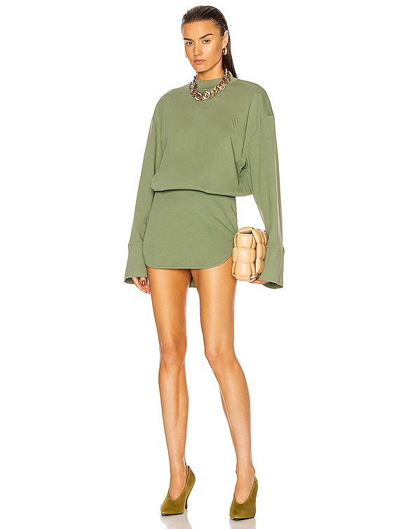 THE ATTICO Palmer Mini Dress in Olivine | FWRD