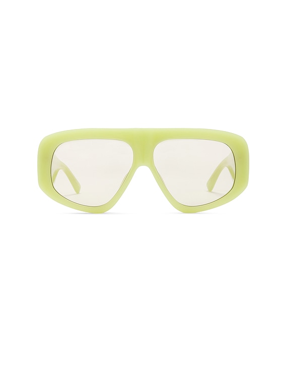 THE ATTICO Milano Sunglasses in Acid Green, Yellow Gold
