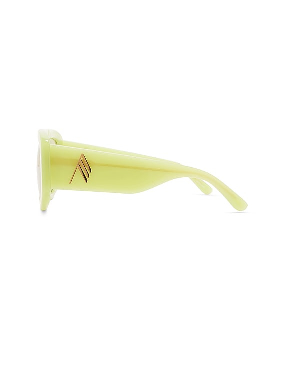 THE ATTICO Milano Sunglasses in Acid Green, Yellow Gold