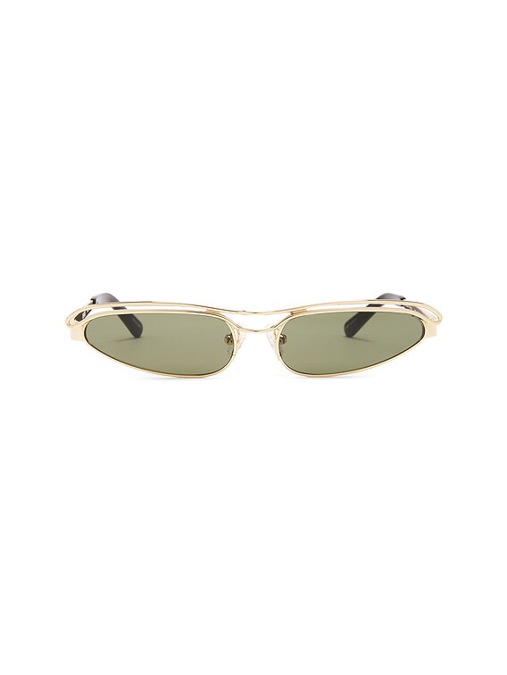 THE ATTICO Norma Sunglasses in Yellow Gold, Black, & Green