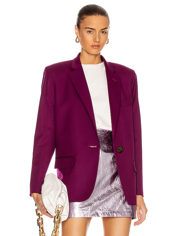 THE ATTICO Oversize Blazer Jacket in Purple FWRD