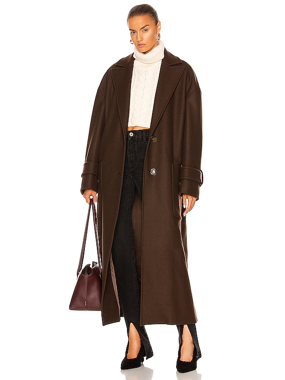 THE ATTICO Oversized Coat in Coffee FWRD