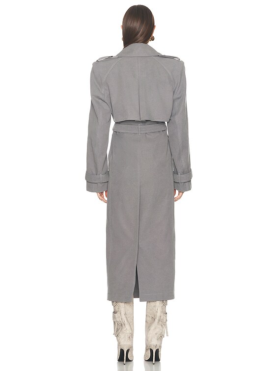 THE ATTICO Trench Coat in Grey | FWRD