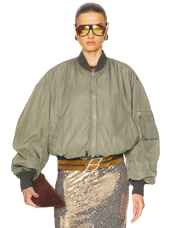 ジャケット THE ATTICO FW25 JACKET (WCG00087WWW065AA 100) THE ATTICO Bomber Jacket in Military Green | FWRD