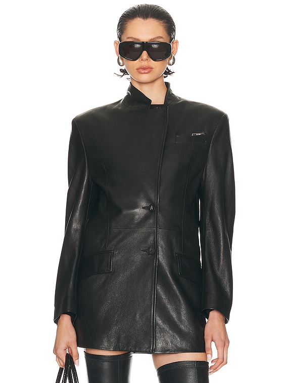 レザージャケット・コート THE ATTICO The Attico Jackets Black Zendaya The Attico Black Leather Jacket - Shop Now - Worldwide