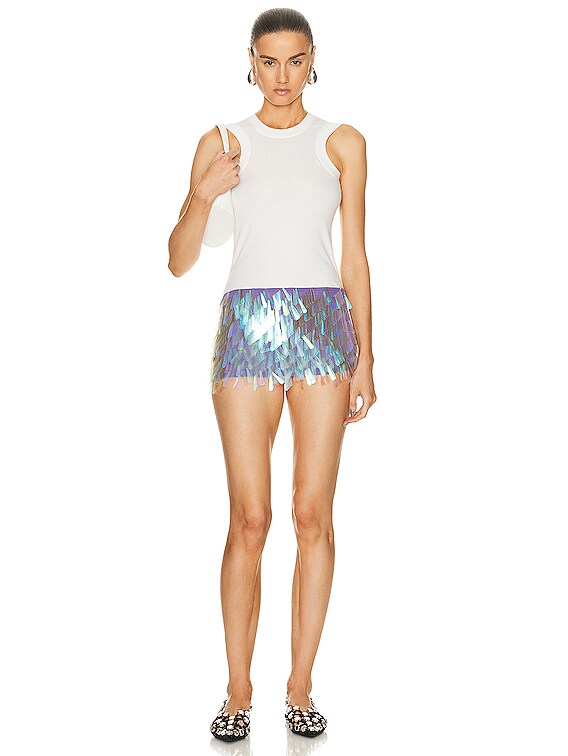 THE ATTICO Sequin Mini Skirt in Opalescent | FWRD